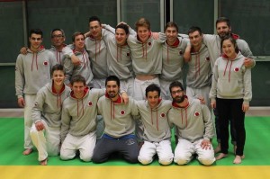 de gauche à droite: Marco Citti, Maître Hiroshi Katanishi, Arnaud Lyon, Guillaume Schafroth, Alexandre Jacot, Naïm Dhrif, Ken Katanishi, Roland Dreyfus, Lionel Hofmann, Alexandre Owlya, François Demont, Julien Farinelli, Raphaël Wahlen et Yasumi Katanishi