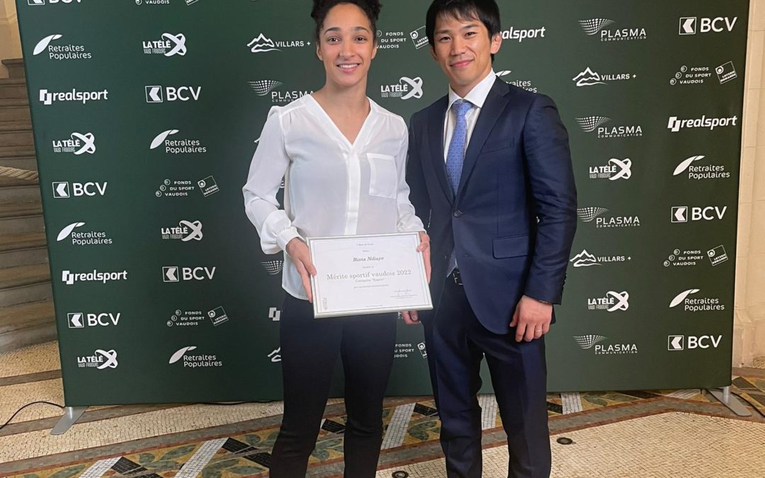 Bravo à Binta et Tatsuto pour leur reconnaissance aux Mérites Sportifs Vaudois