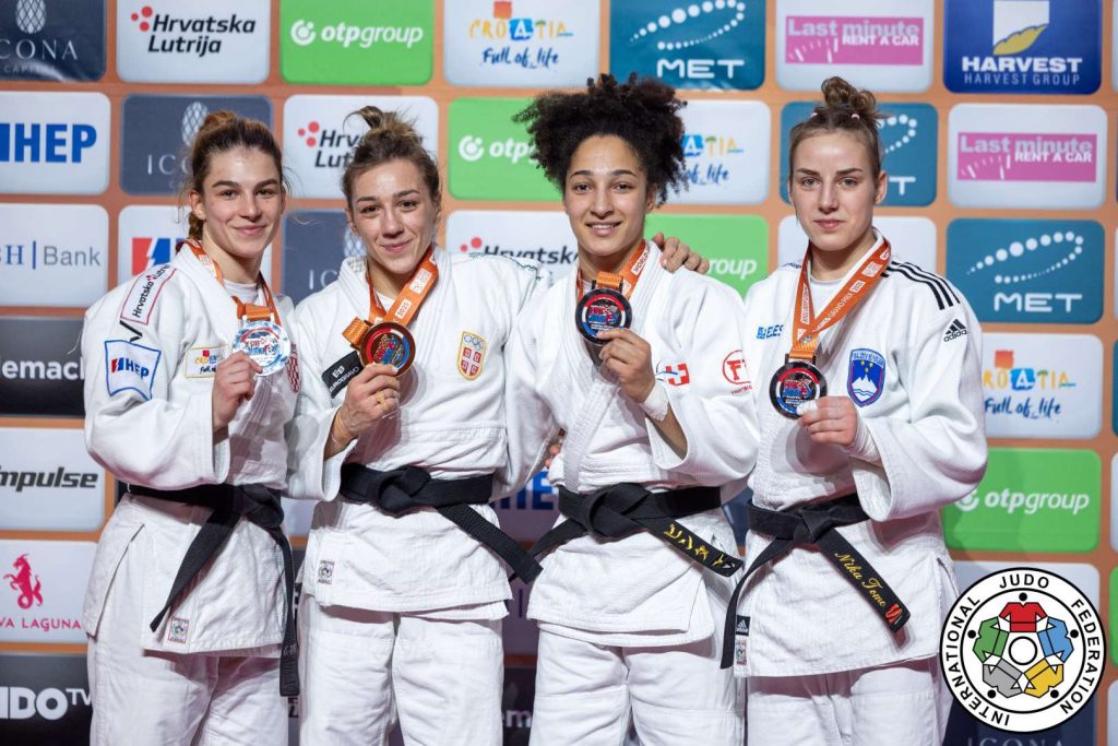 Zagreb Grand Prix 2025, -57 kg, NDIAYE Binta, TOMC Nika, PERISIC Marica, PULJIZ Ana Viktorija(c) Sabau Gabriela
